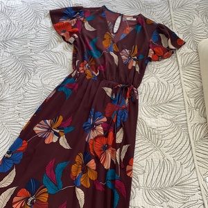 Fun floral maxi wrap dress